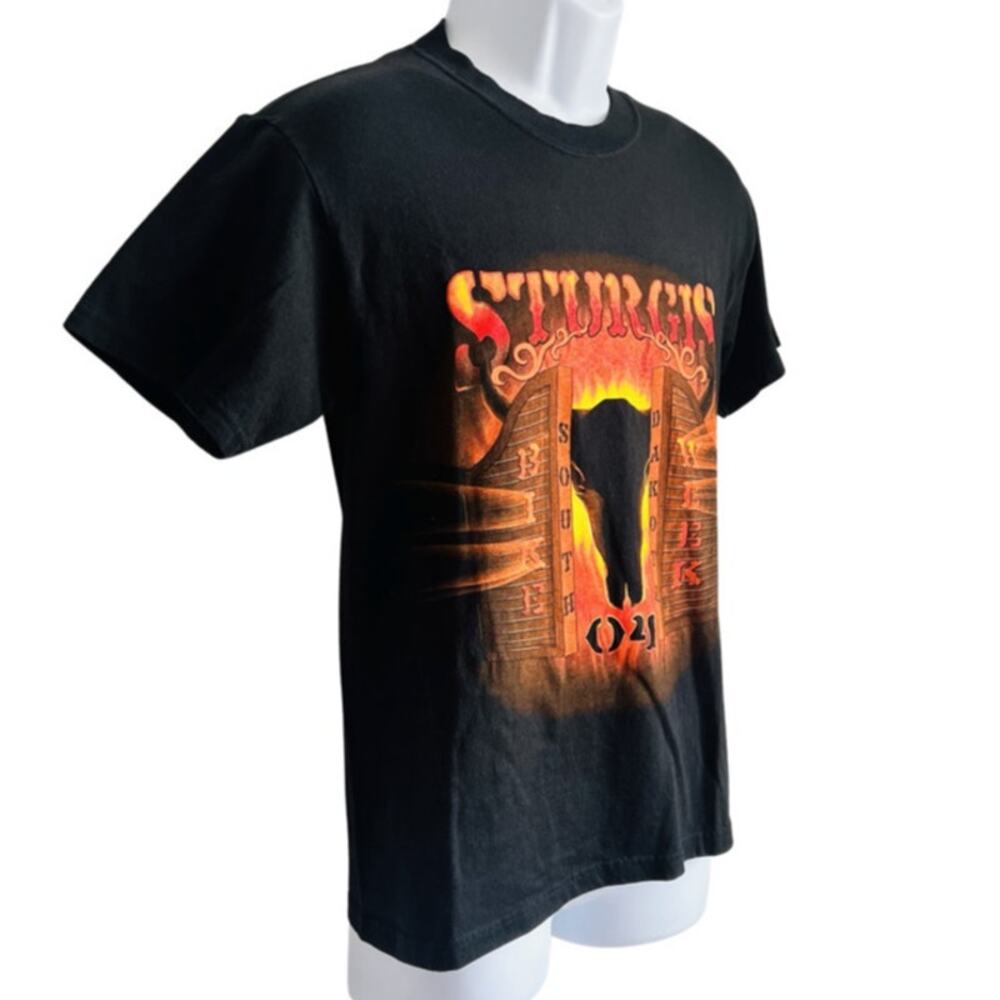 Sturgis South Dakota Bike Week 2004 Black Orange T-Shirt Cotton Men's size S - Picture 3 of 9
